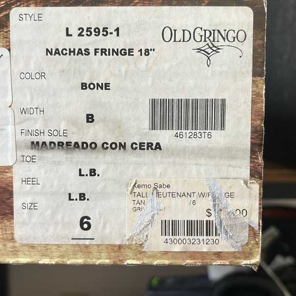 New Old Gringo Nachas Fringe 18” Size 6 - Picture 15 of 15